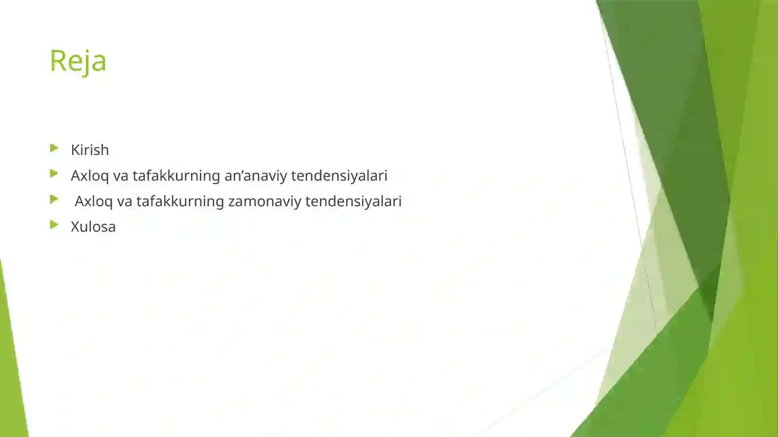Axloq va tafakkurning an’anaviy va zamonaviy tendensiyalari 2