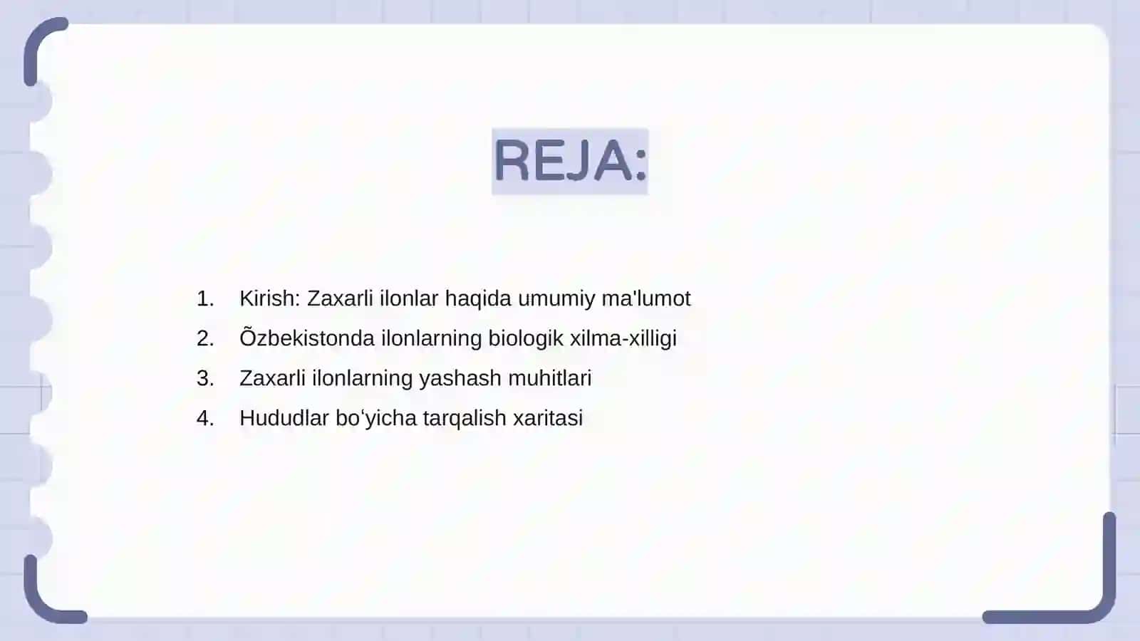 Õzbekistonda zaxarli ilonlarning tarqalishi va ahamiyati 2