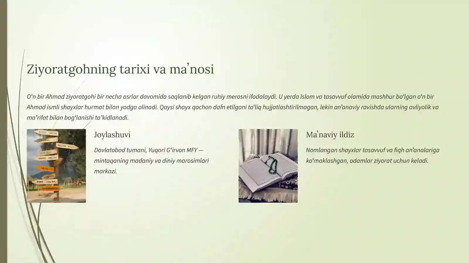 Oʻn bir Ahmad ziyoratgohi: Maʼnaviyat va tarixning muqaddas maskani 2