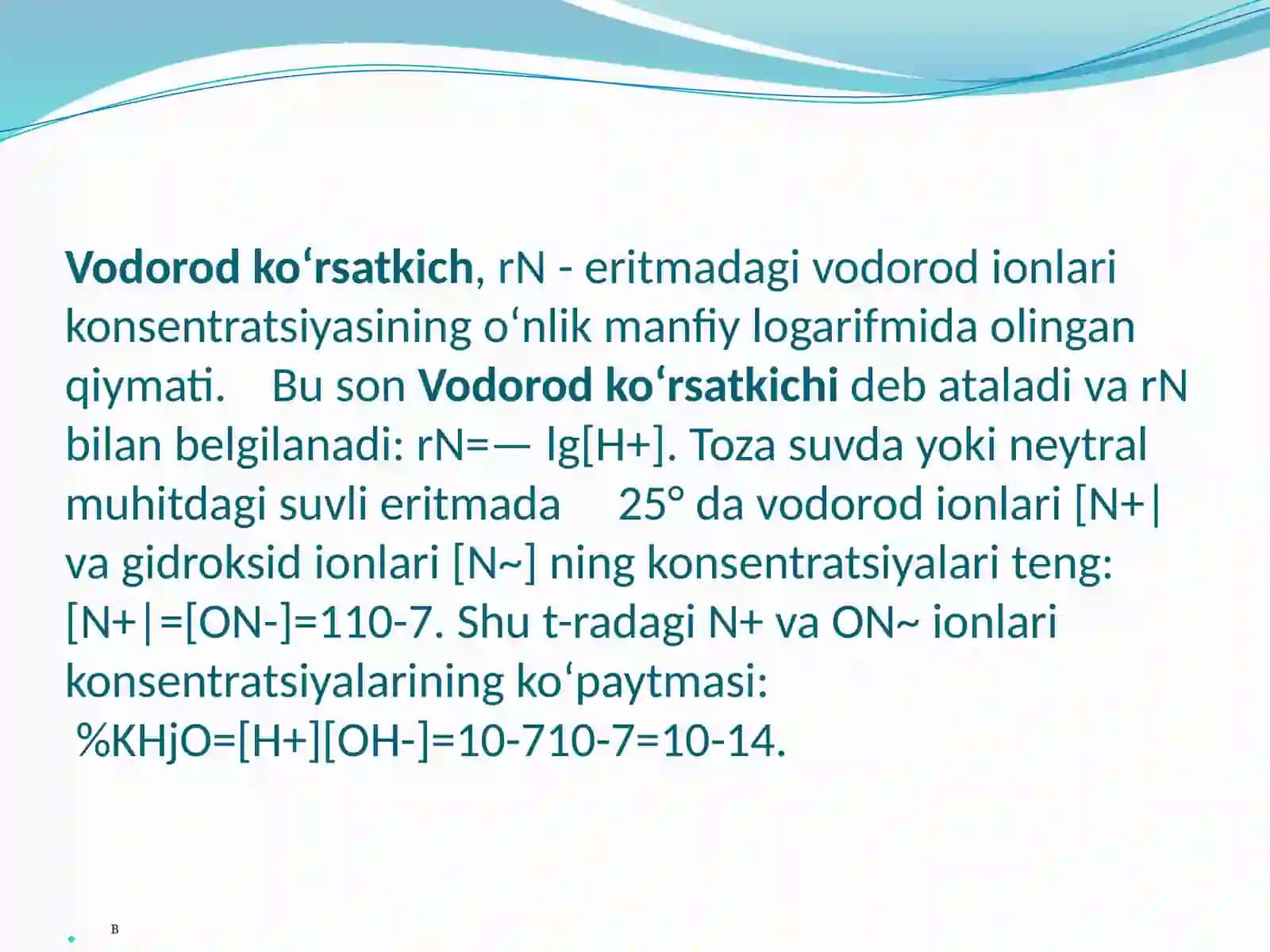 PH Vodorod ko‘rsatkichi 2