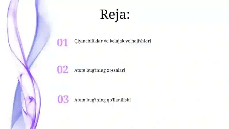 Atom bug'ining qo'llanilishi 2
