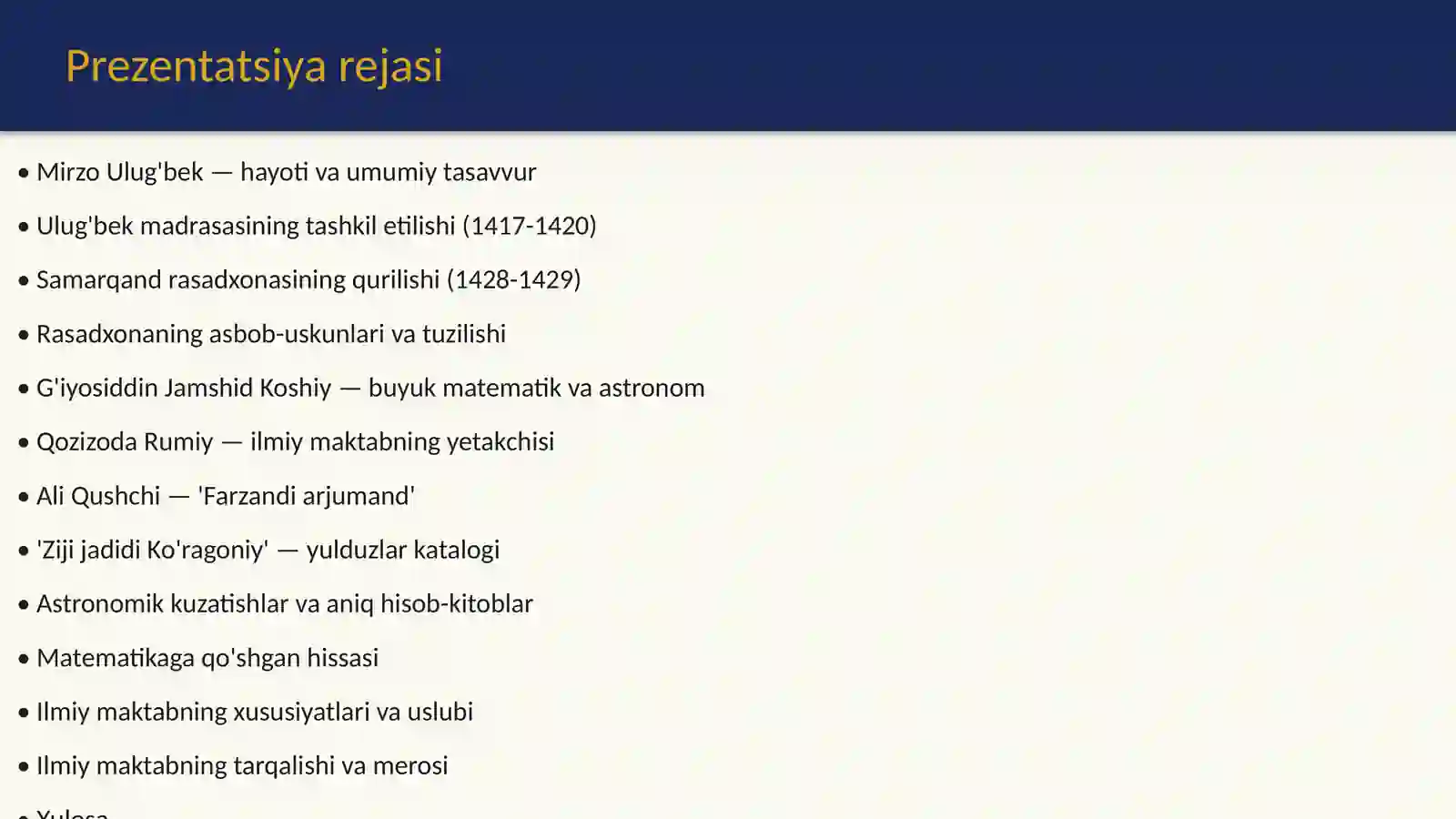 Mirzo Ulug'bek va uning ilmiy maktabi 2