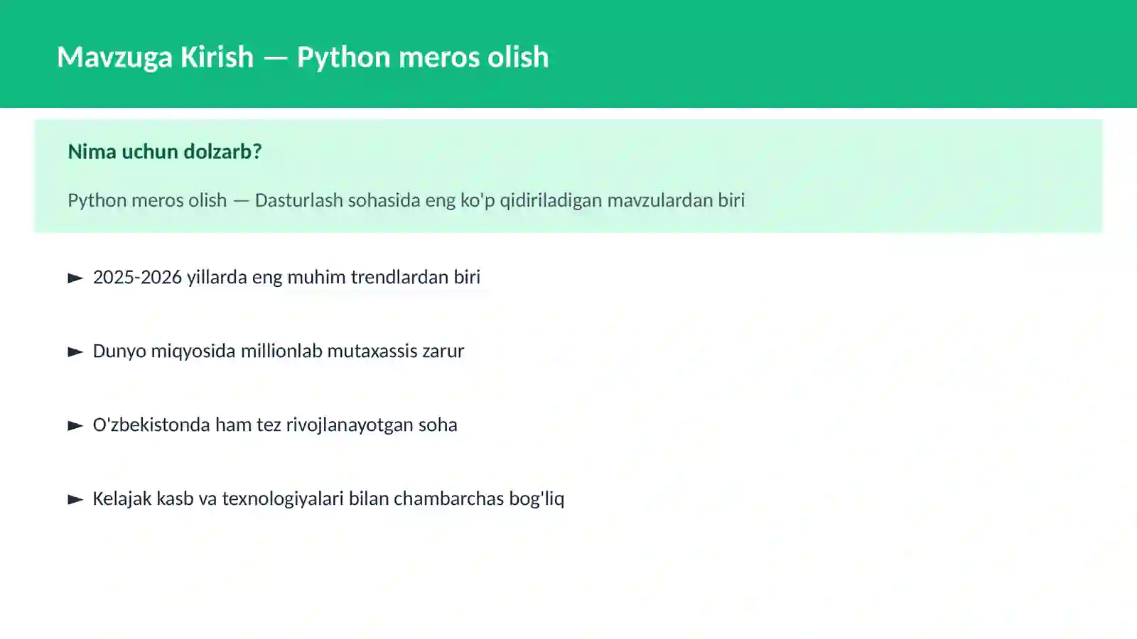 Python meros olish 2