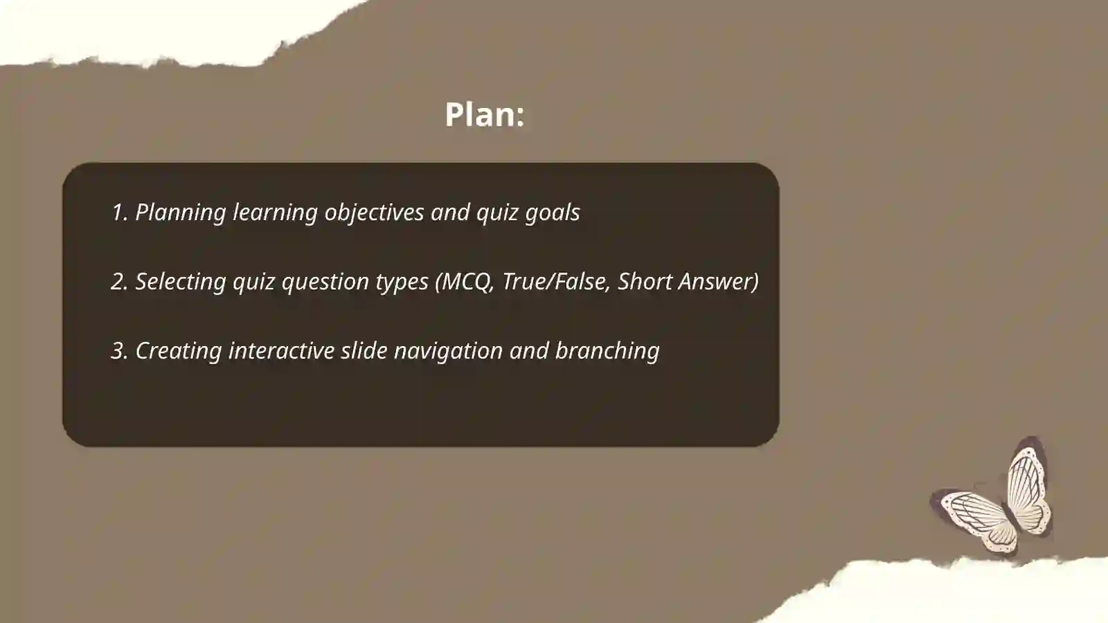 Creating interactive power point presentations with built in Quizz 2