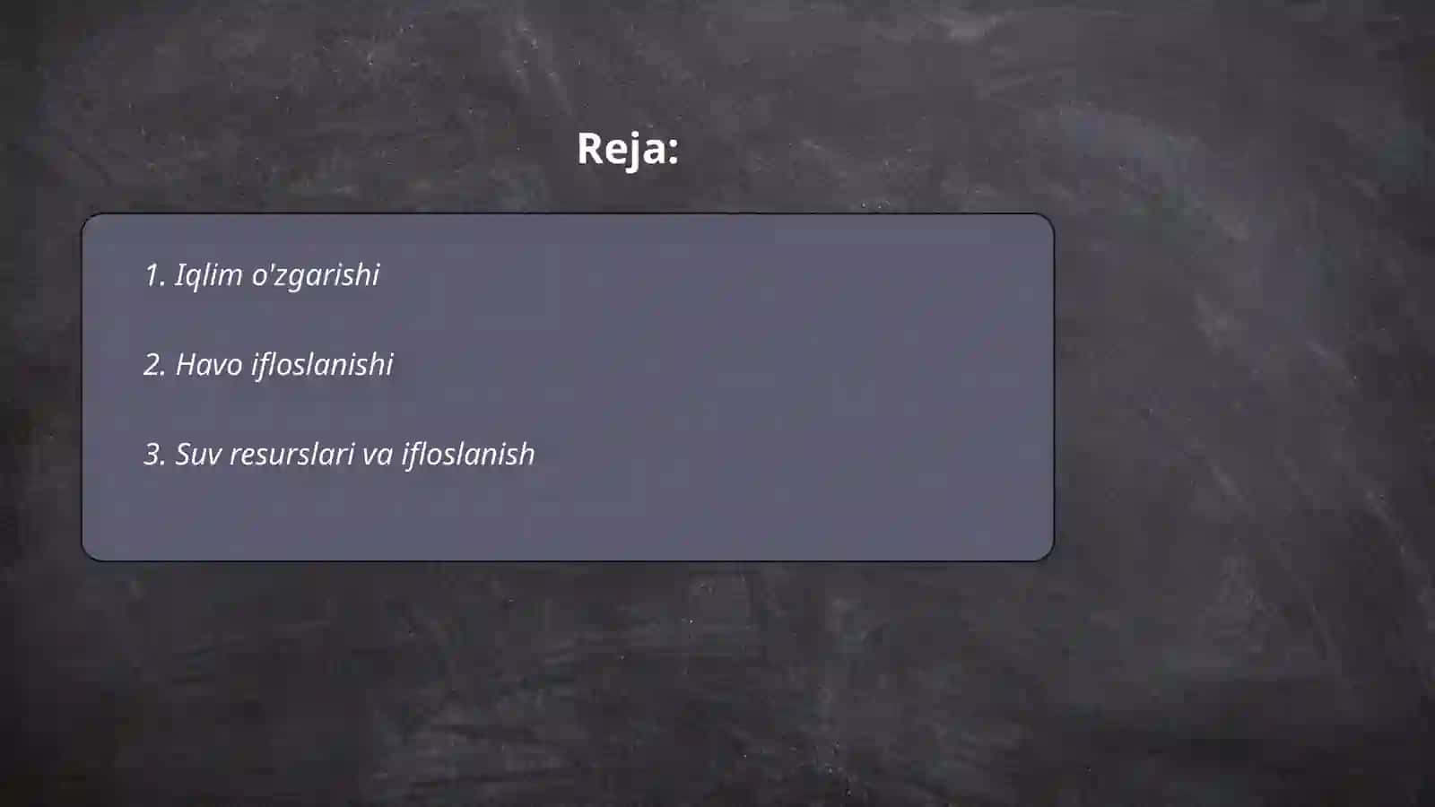 Iqlim o'zgarishi 2