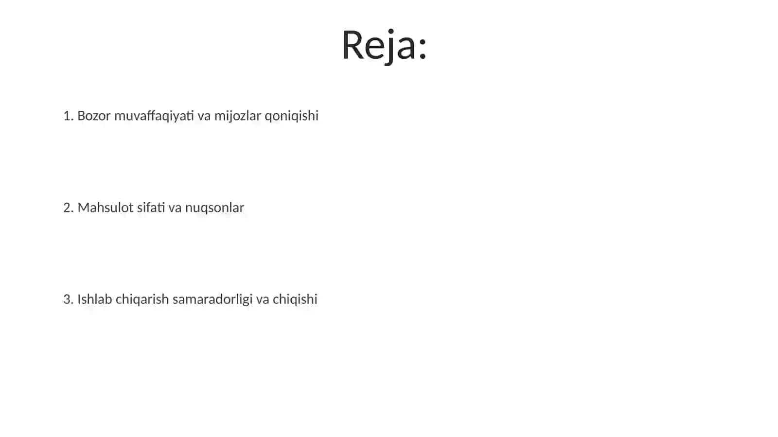 Ishlabchiqarishning umumiy va pirovard natijalari 2