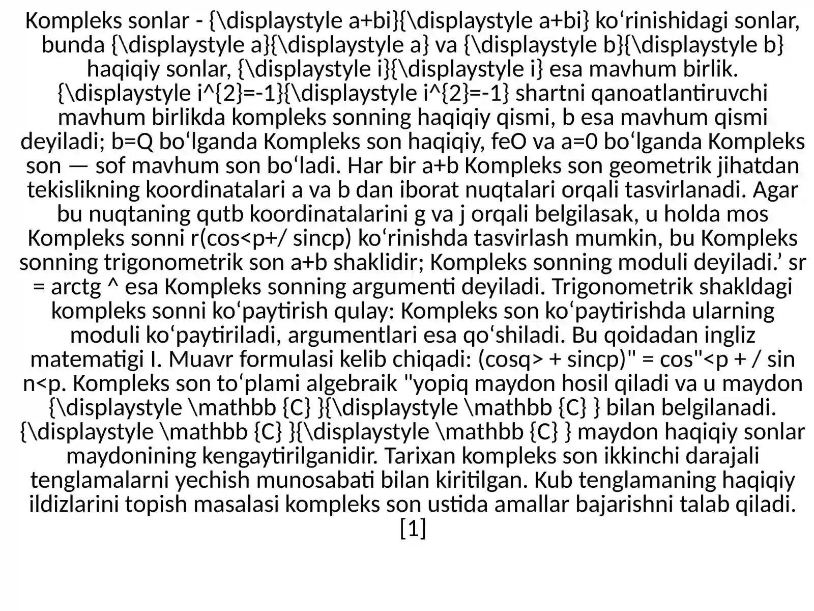 Kompleks sonlar 2