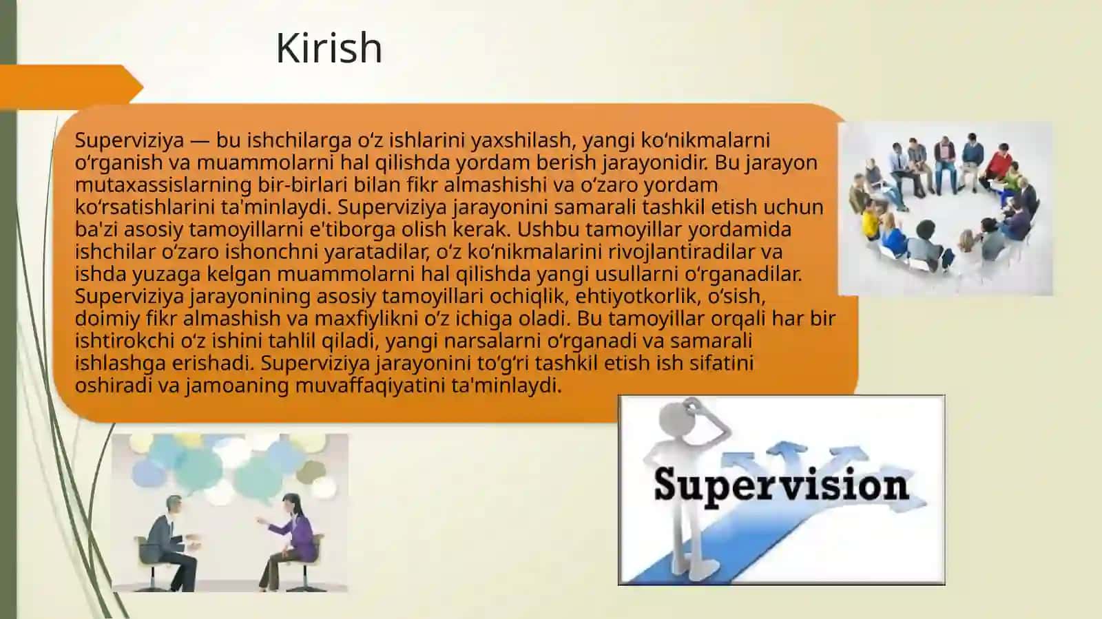 Superviziya jarayonini tashkillashtirish tamoyillari 2