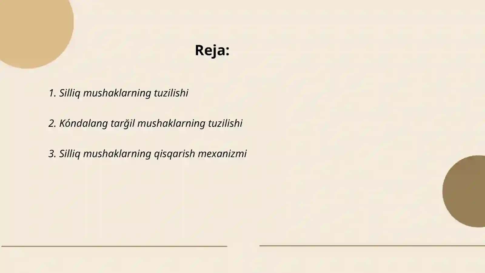 Silliq va kóndalang tarğil mushaklar fiziologik farqlari 2