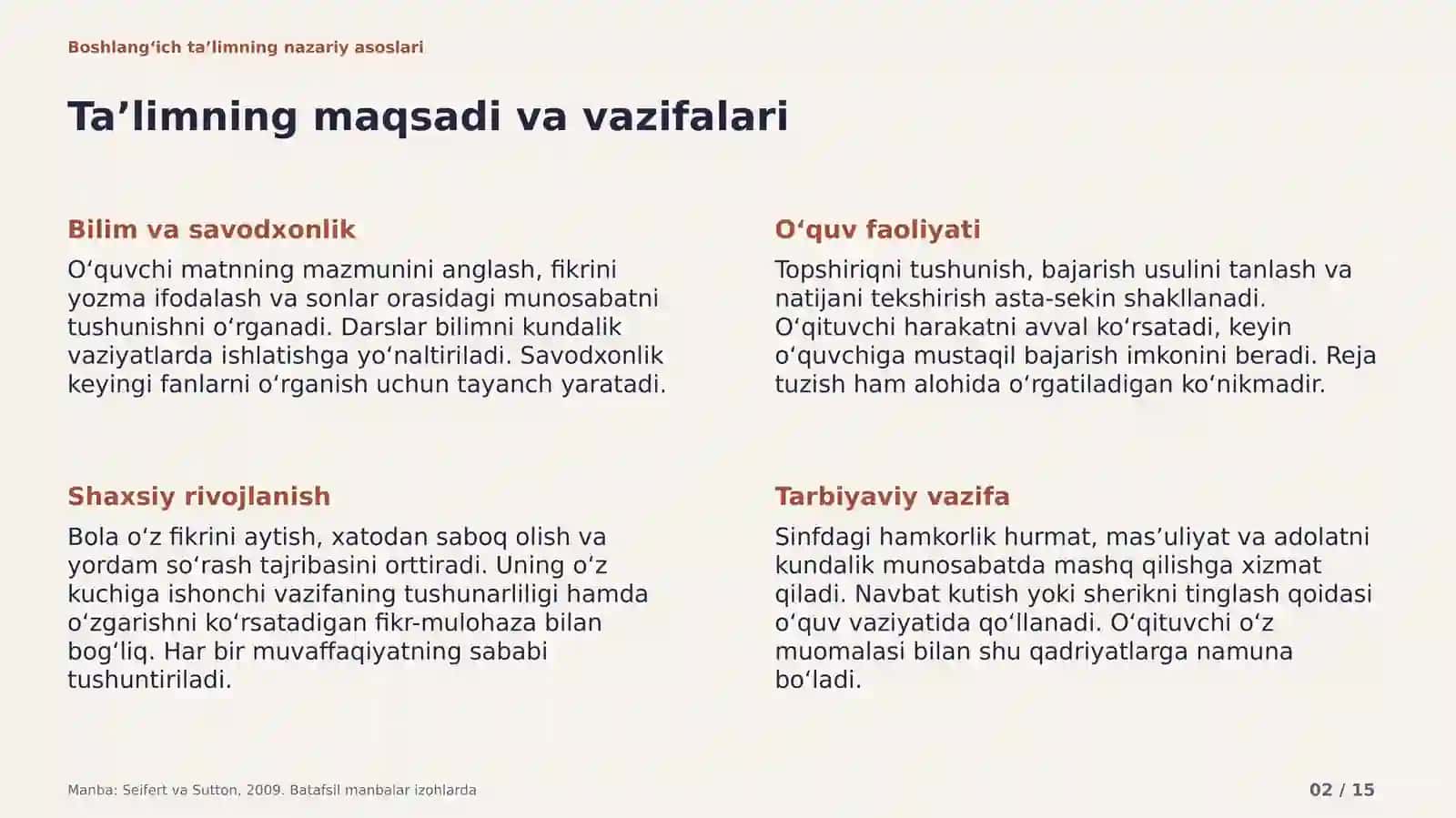 Boshlang‘ich ta’limning nazariy asoslari 2