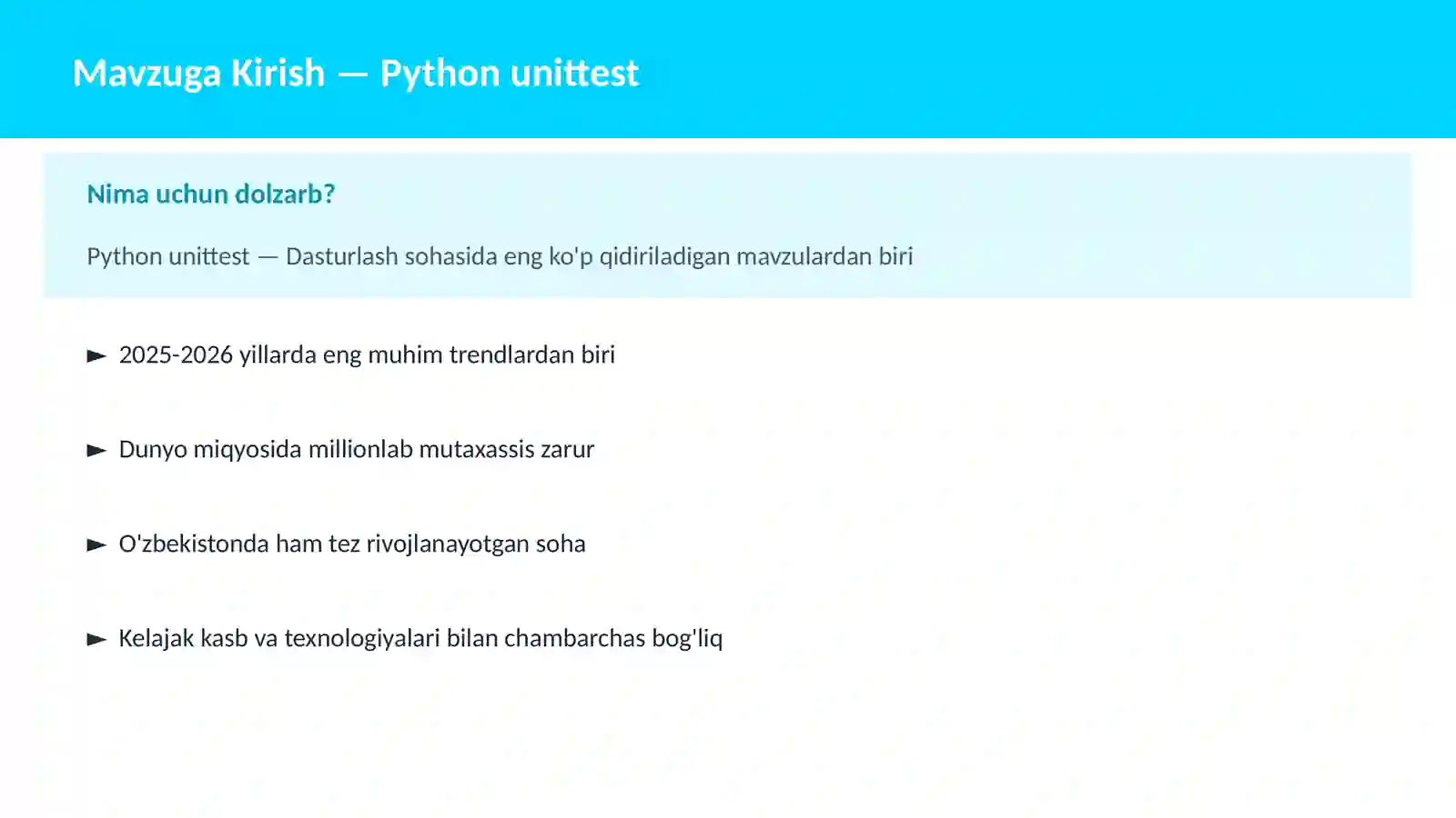 Python unittest 2