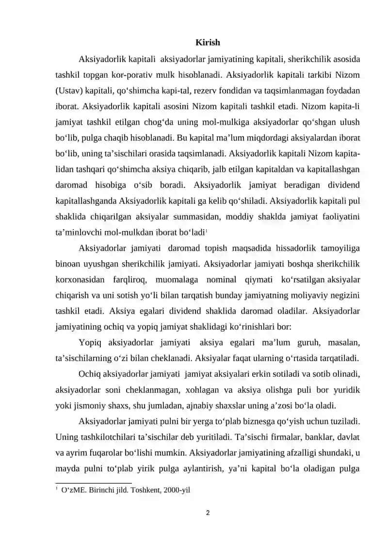 Aksiyadorlik jamiyati va aksiyadorlik kapital 2