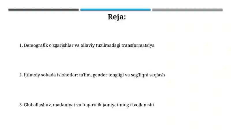 Ozbekiston Respublikasidagi ijtimoiy ozgarishlar 2