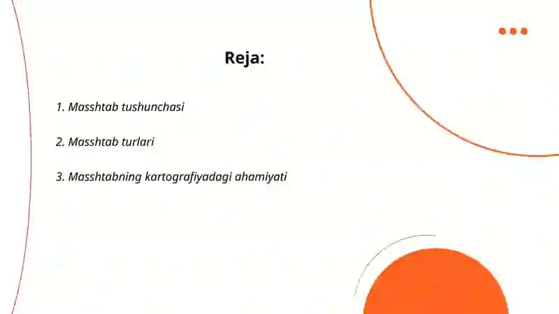 Masshtablar. Topografik plan va kartalarning nomenklaturasi 2