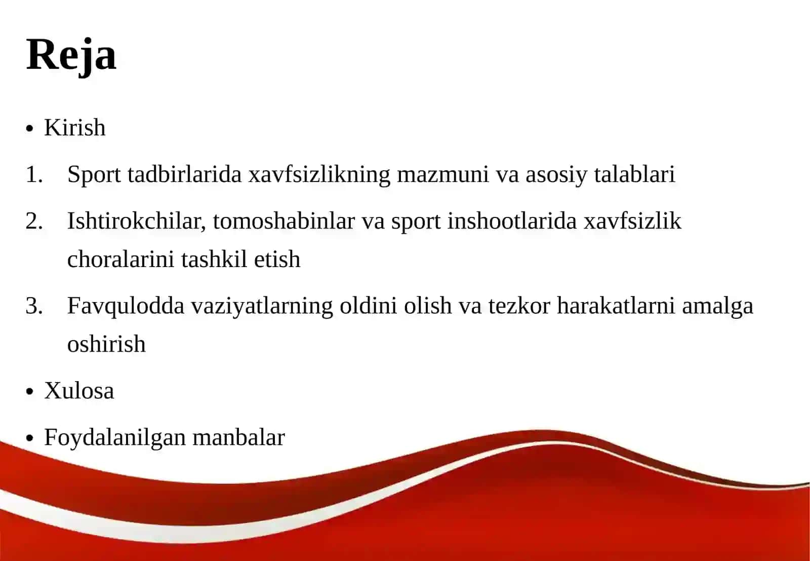 SPORT TADBIRLARIDA XAVFSIZLIK QOIDALARINI TA’MINLASH 2