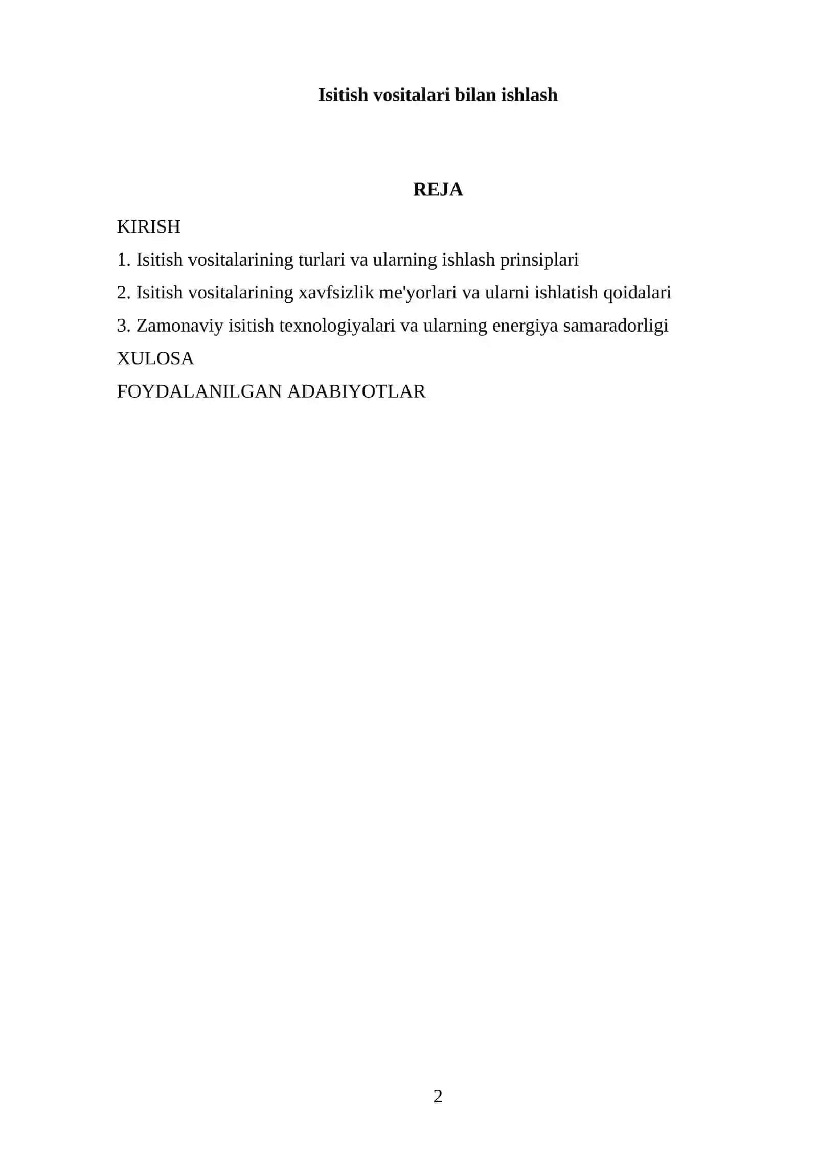 Isitish vositalari bilan ishlash 2