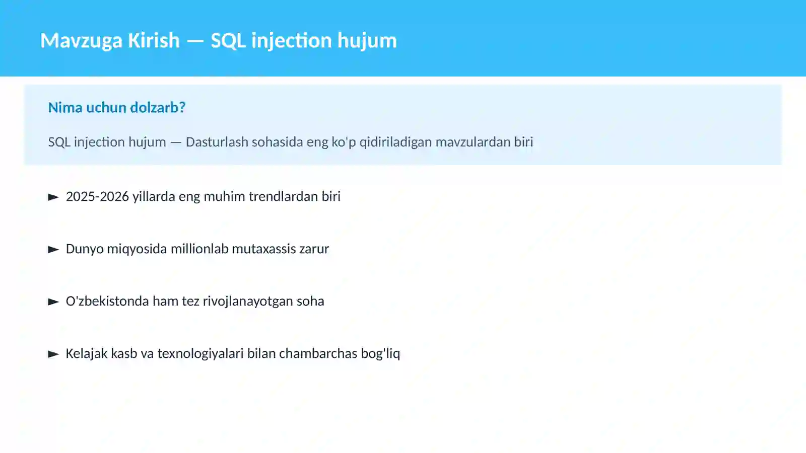 SQL injection hujum 2