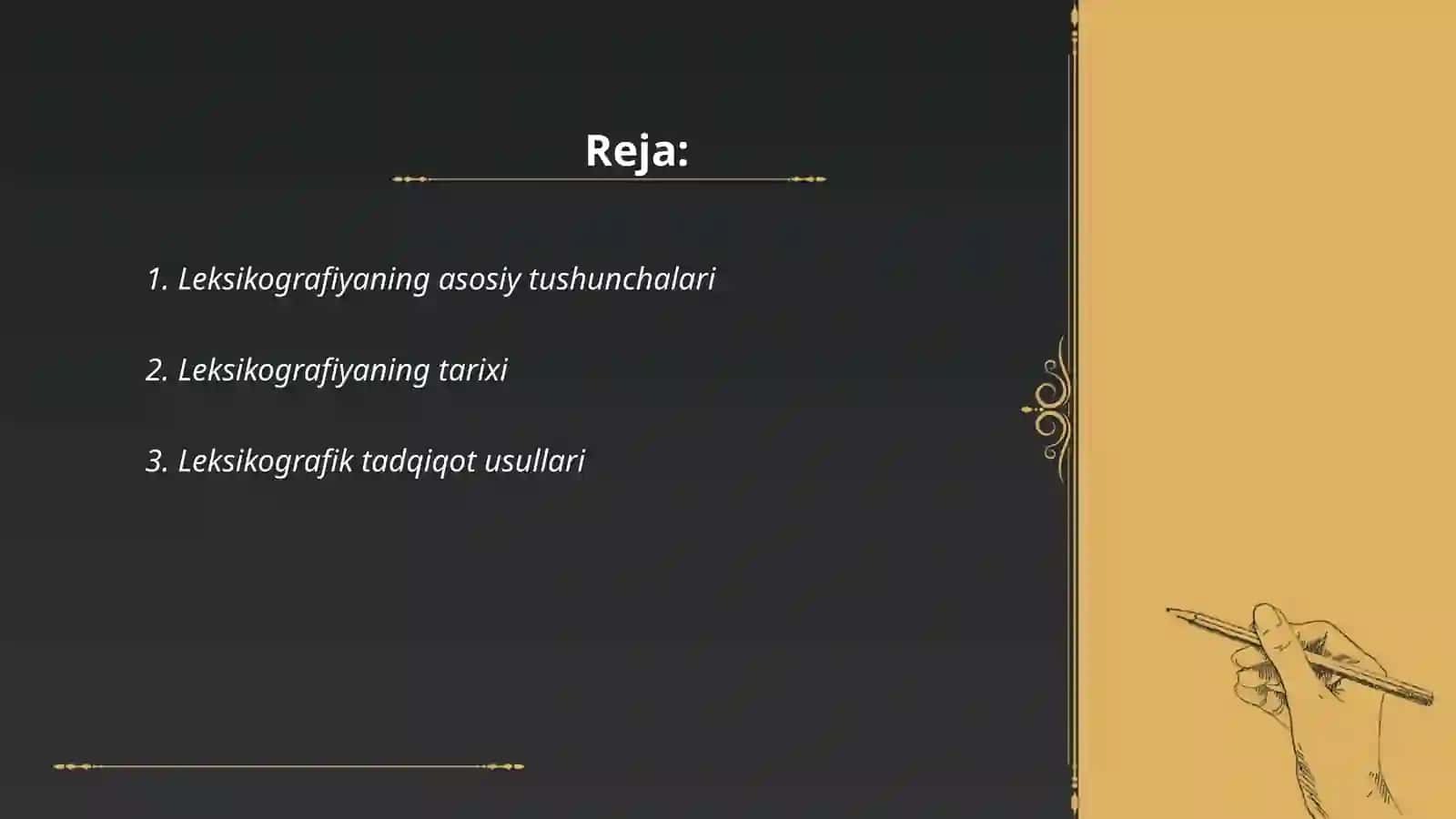 Leksikografiya amaliy lingvistikaning muhim yoʻnalishlaridan biri sifatida Abdulakimova Shohsanam 2