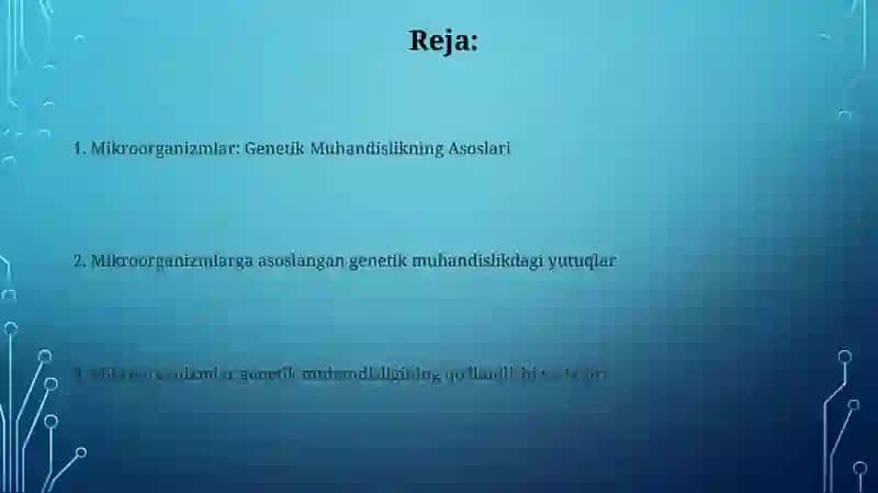 Mikroorganizmlarni gen muhandisligida qo'llanilishi va ushbu yo'nalishda erishilgan yutuqlarni taxlil qilib, olingan natijalar 2