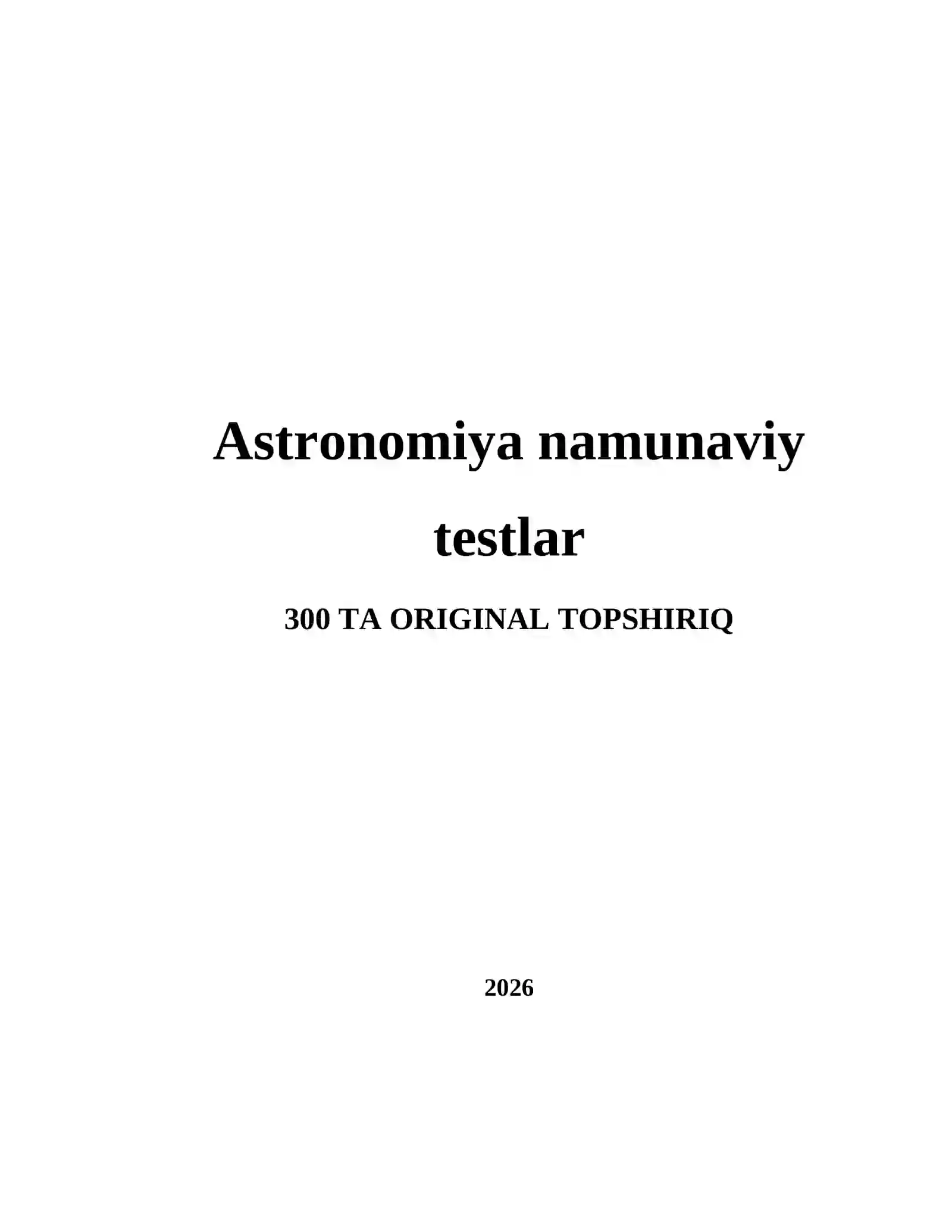 Astronomiya namunaviy testlar 2