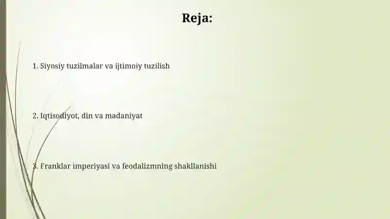 G'arbiy Yevropa davlatlarining ilk o'rta asrlari 2
