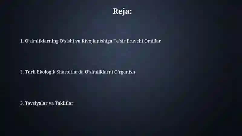 O'simliklarning O'sishi va Rivojlanishiga Ta'sir Etuvchi Omillar 2