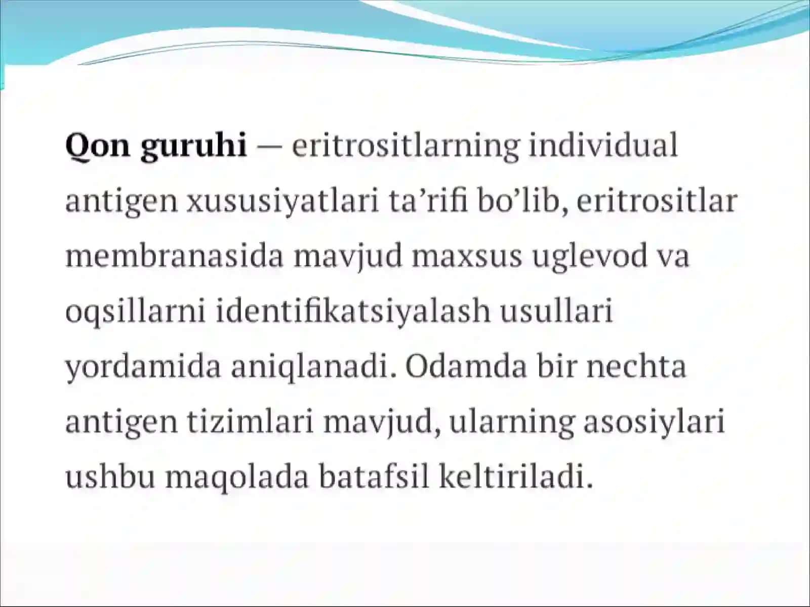 Qon guruhi va rezus faktorni aniqlash 2