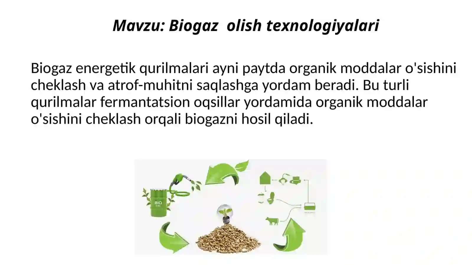 Biogaz olish texnologiyalari 2