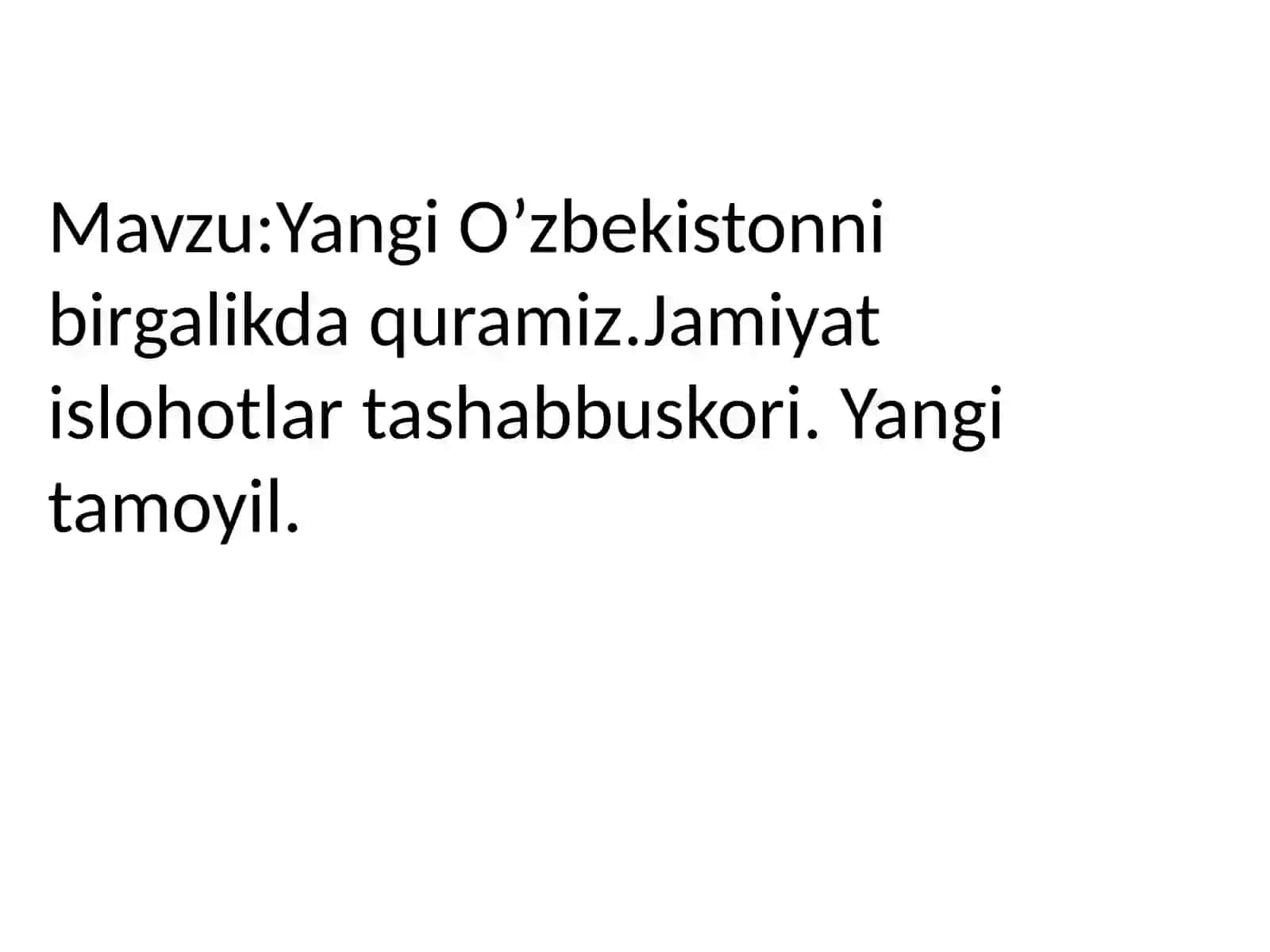 Yangi O'zbekistonni birgalikda quramiz 2
