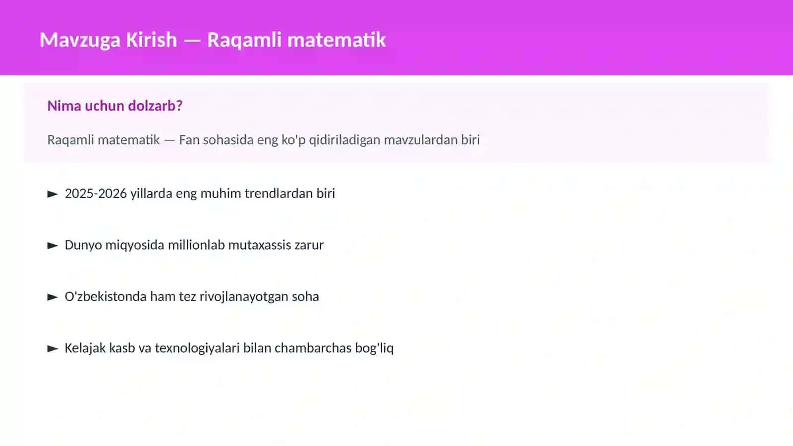 Raqamli matematik 2