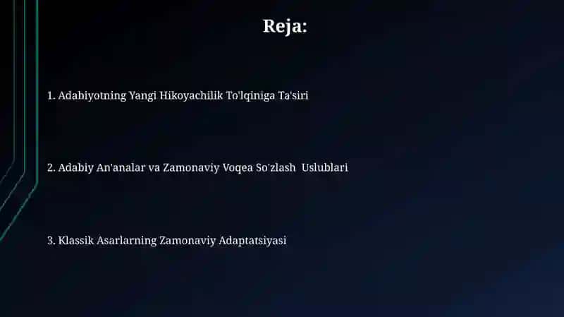 Yangi mavj hikoyanavisligiga adabiyotning tasiri 2