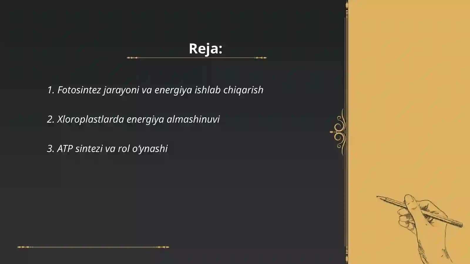 O'simliklarda energiya tizimining shakllanishi. Uglevodlar parchalanishi 2