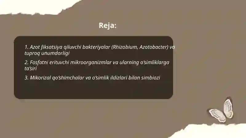 Tuproq unumdorligini oshirishda mikroorganizmlardan foydalanish 2