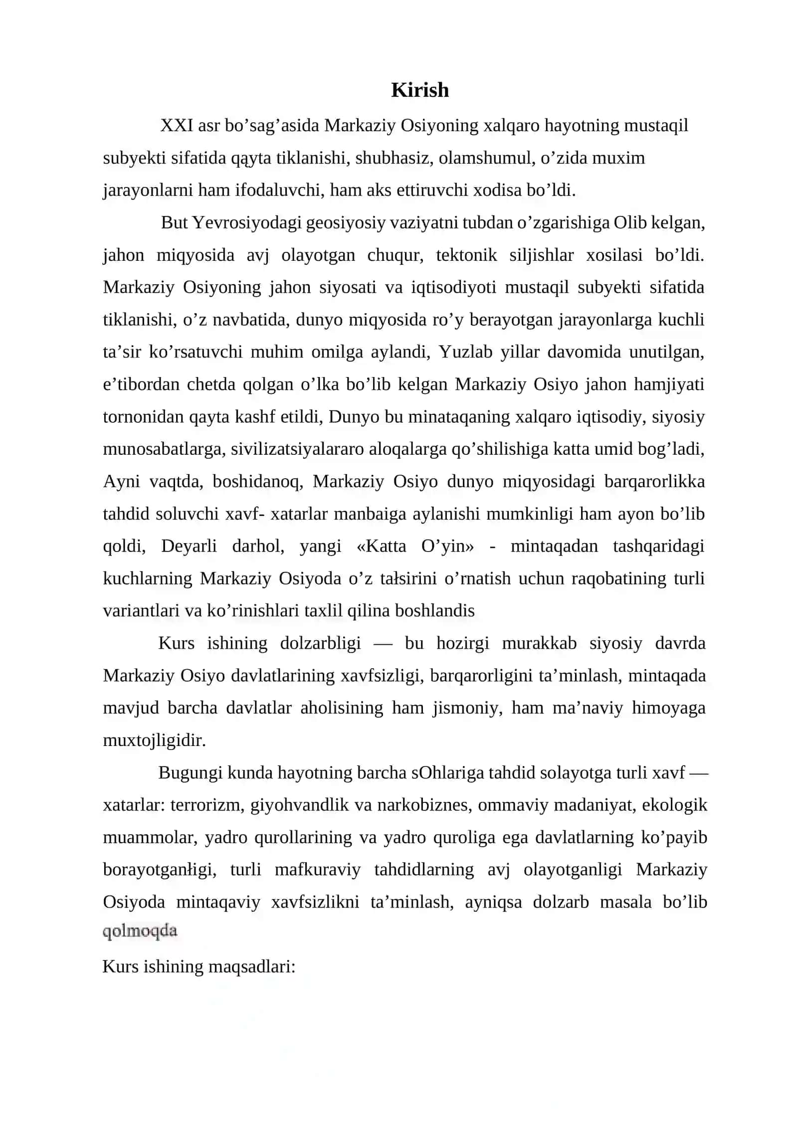 Markaziy Osiyo mintaqasining geosiyosiy ahamiyati 2