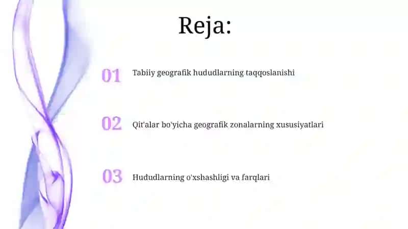 Materiklardagitabiiygeografikrayonlarigaqiyosiytavsif 2