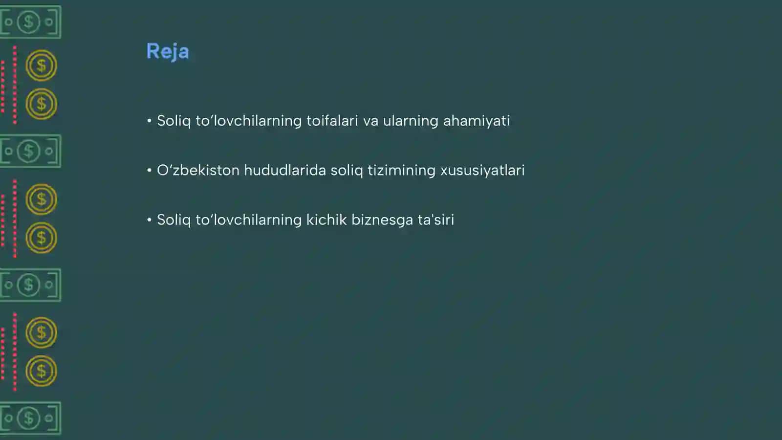 Soliq to‘lovchilarning ayrim toifalariga va O‘zbekiston Respublikasining ayrim hududlarida soliq solishning o‘ziga xos xususiyatlari 2