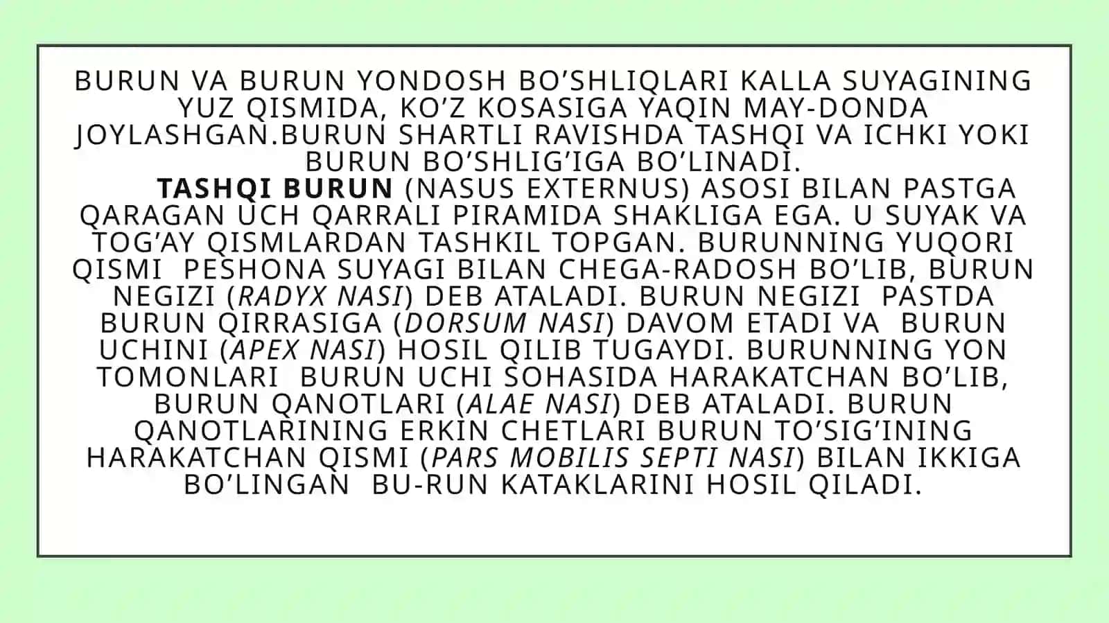 Burunning yonboʻshliqlarining klinik anatomiyasi 2