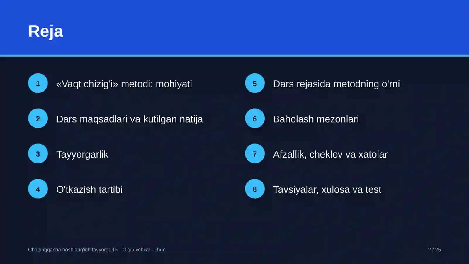 chaqiriqqacha boshlang'ich tayyorgarlik darslarida vaqt chizig'i metodidan foydalanish 7072 2