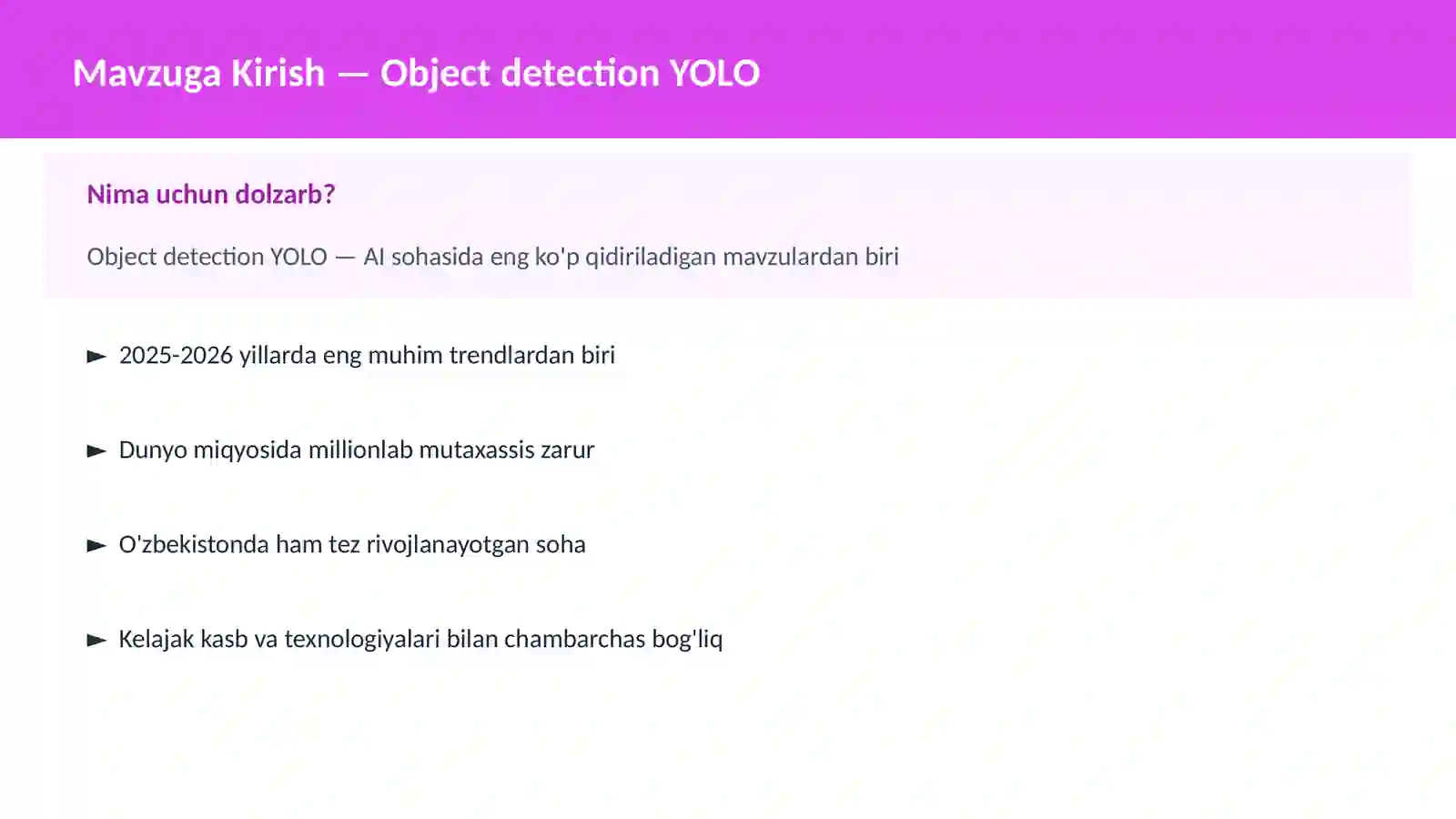 AI | DEEP LEARNING VA NEYRON TARMOQLAR 2