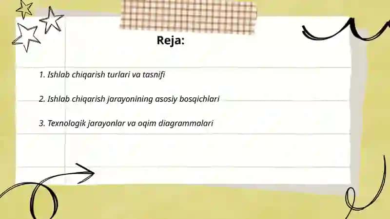 Ishlab chiqarish jarayonlari va asosiy bosqichlari 2