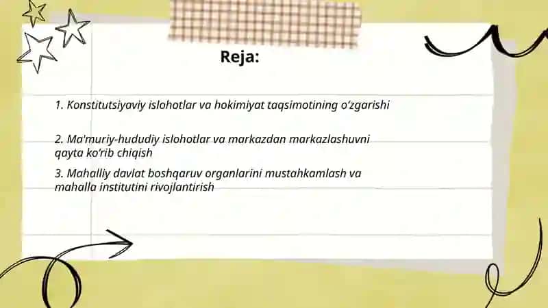 Mustaqillik yillarida davlat boshqaruvi tizimida amalga oshirilgan islohotlar 2