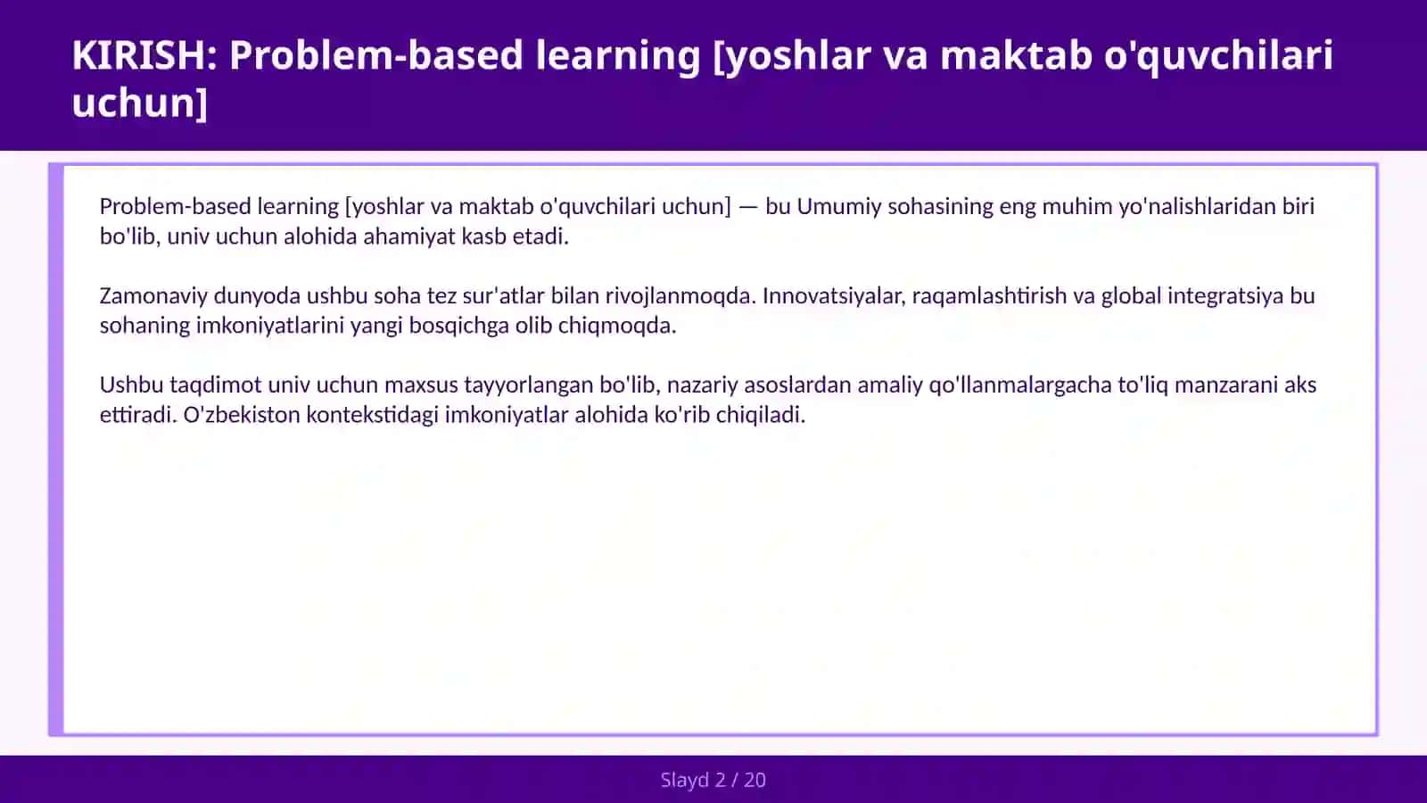 Problem-based learning [yoshlar va maktab o'quvchilari uchun] 2