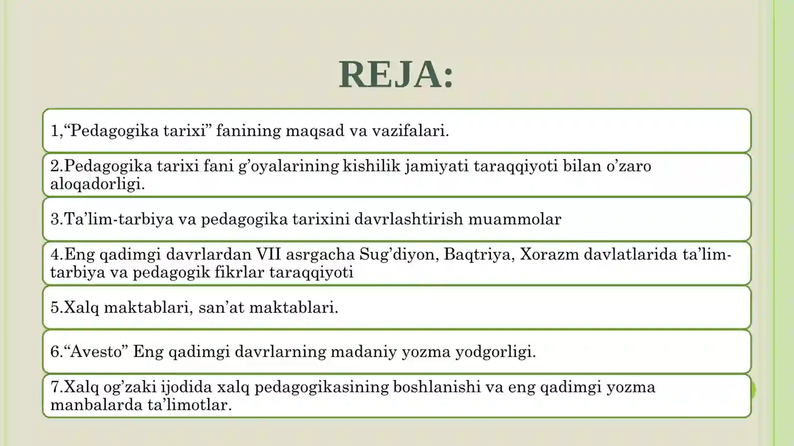 Boshlangʻich taʼlim pedagogikasi fanidan tayyorlagan mustaqil ishi 2