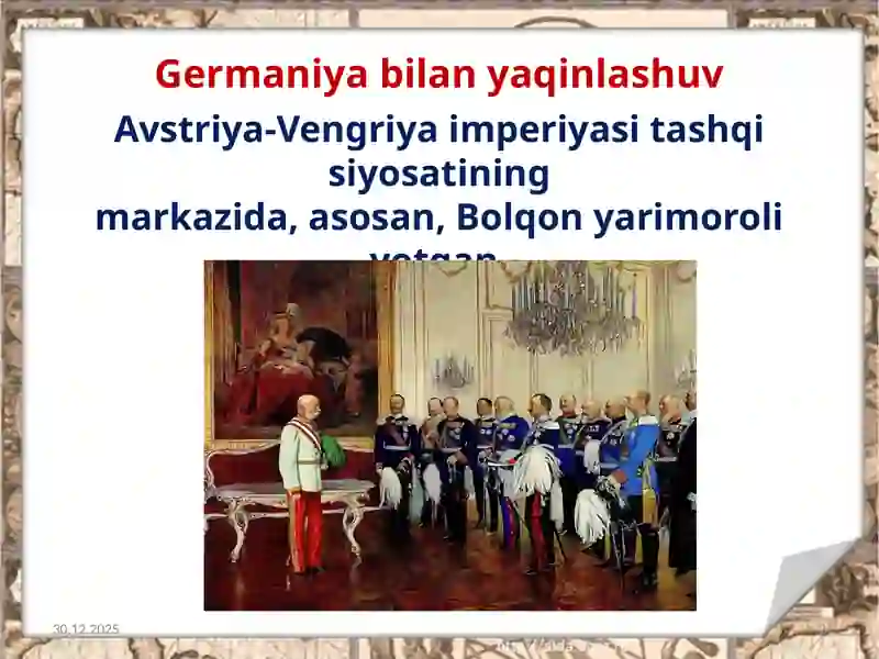 Avstriya-Vengriya Imperiyasining Tashqi Siyosati 2