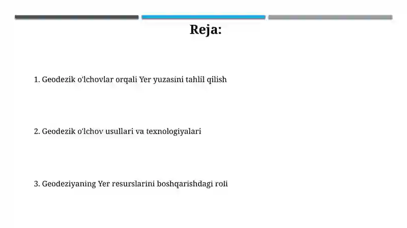 Geodezik o'lchovlar orqali Yer yuzasini tahlil qilish 2