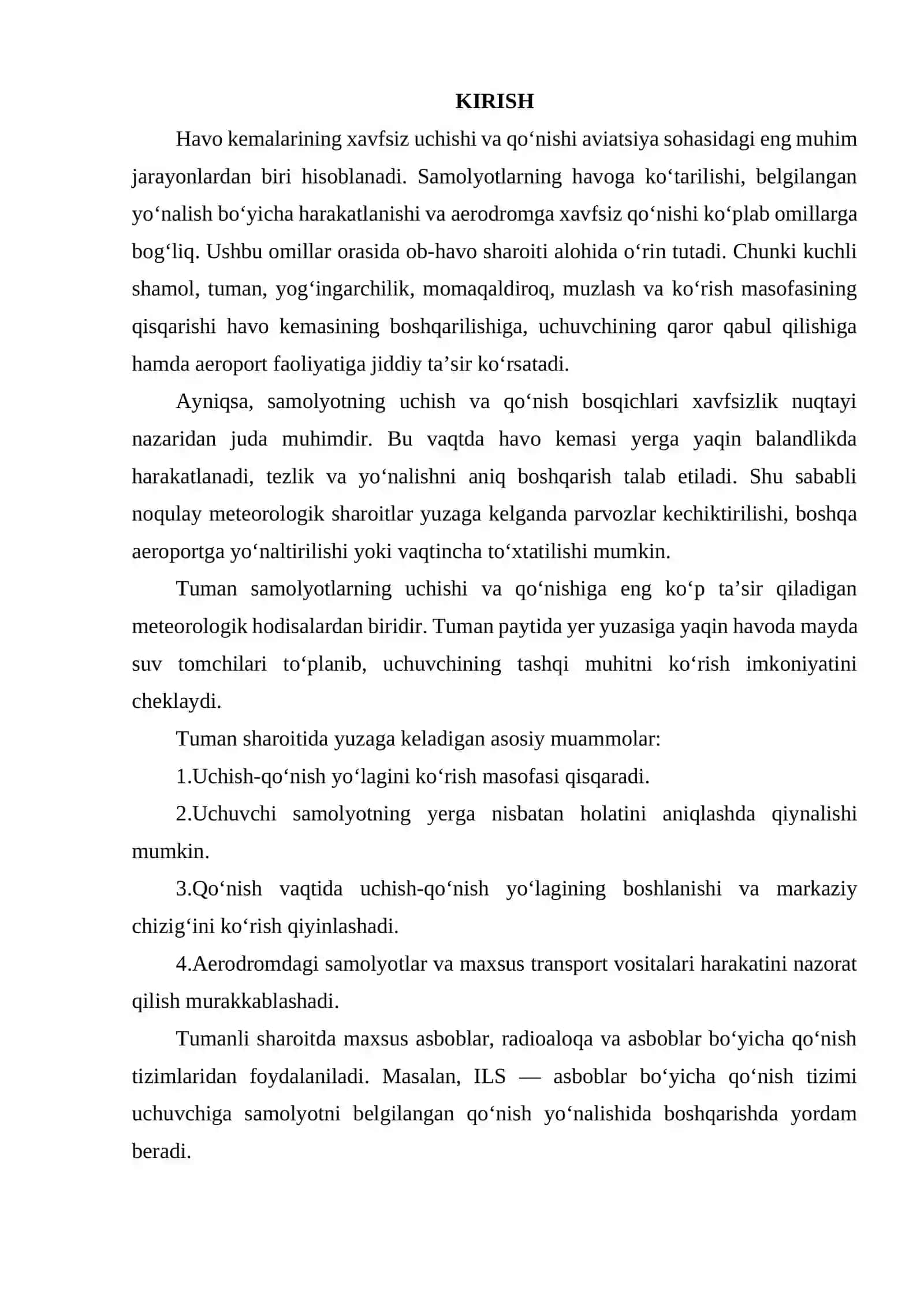 HAVO KEMALARINI UCHISHI VA QO‘NISHI UCHUN ENG NOQULAY OB HAVO SHAROITI 2