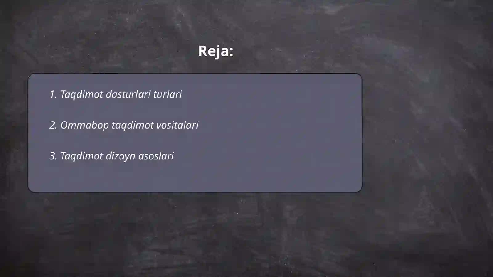 Taqdimotlar bilan ishlash texnologiyalari 2
