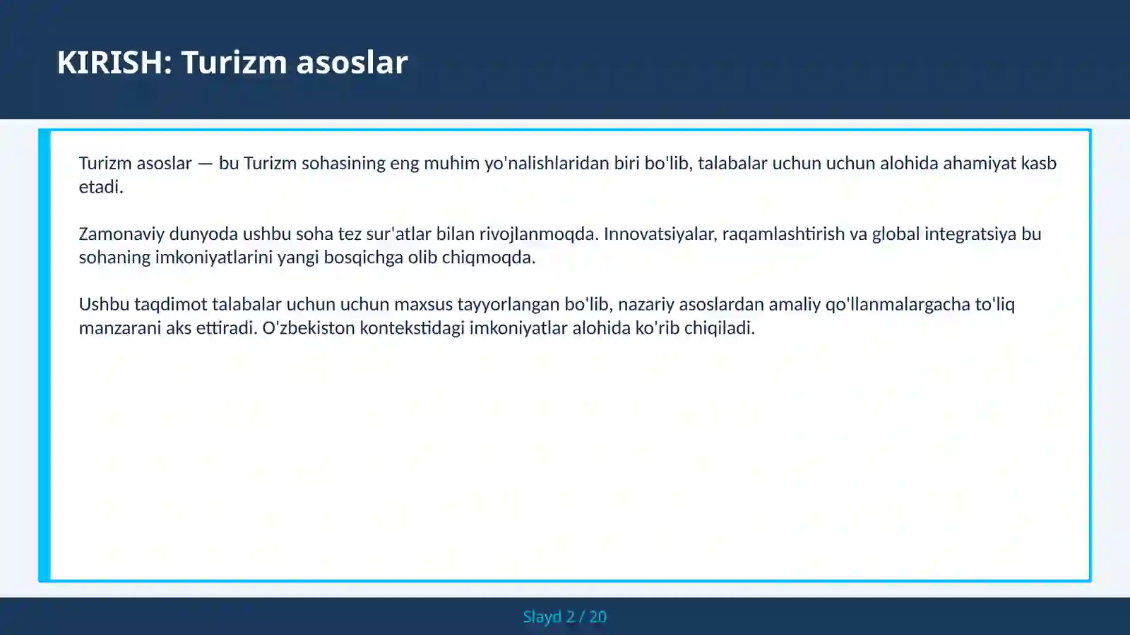 Turizm asoslar 2