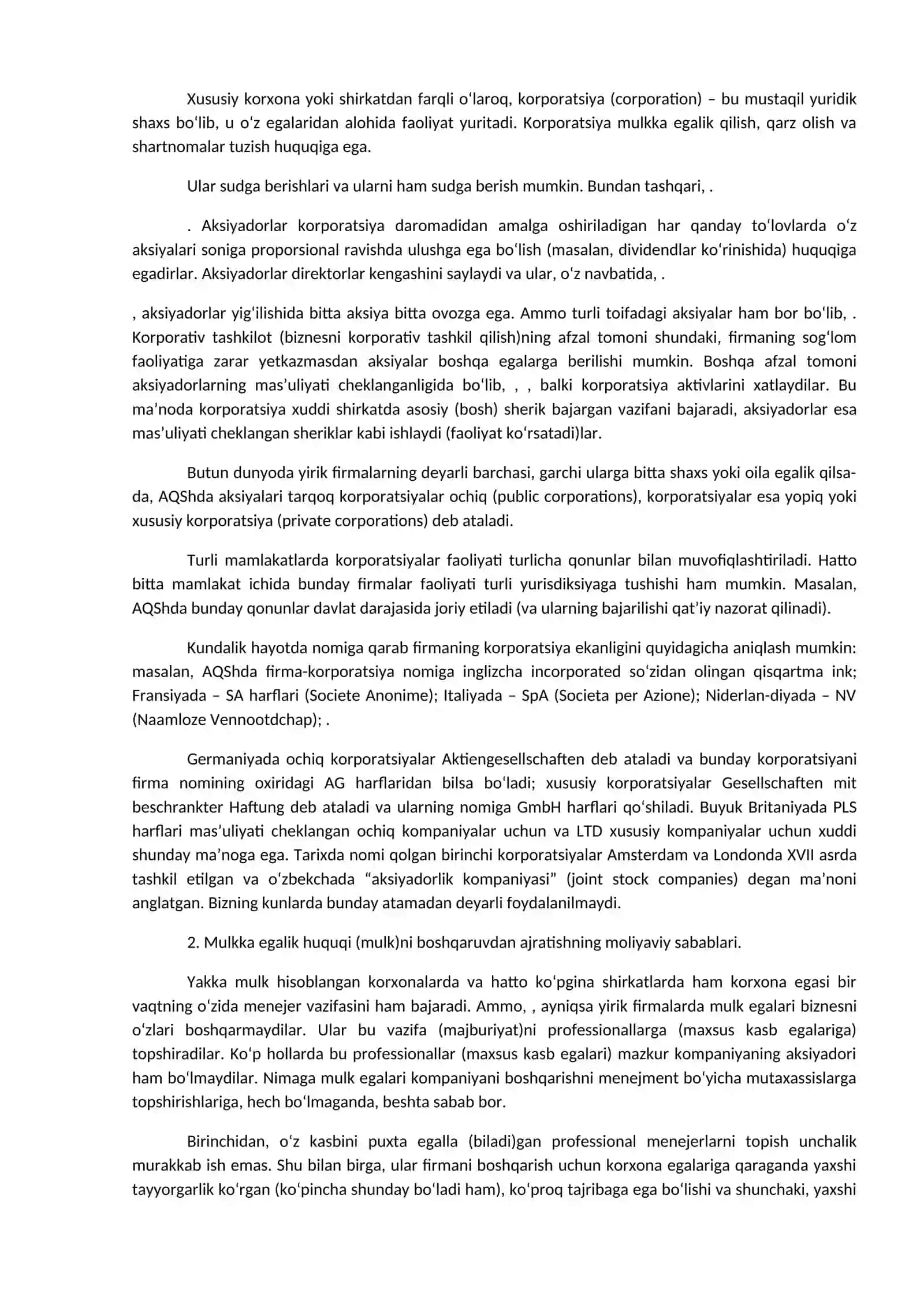 Zamonaviy moliyaning fundamyental (tub) masalalari 2