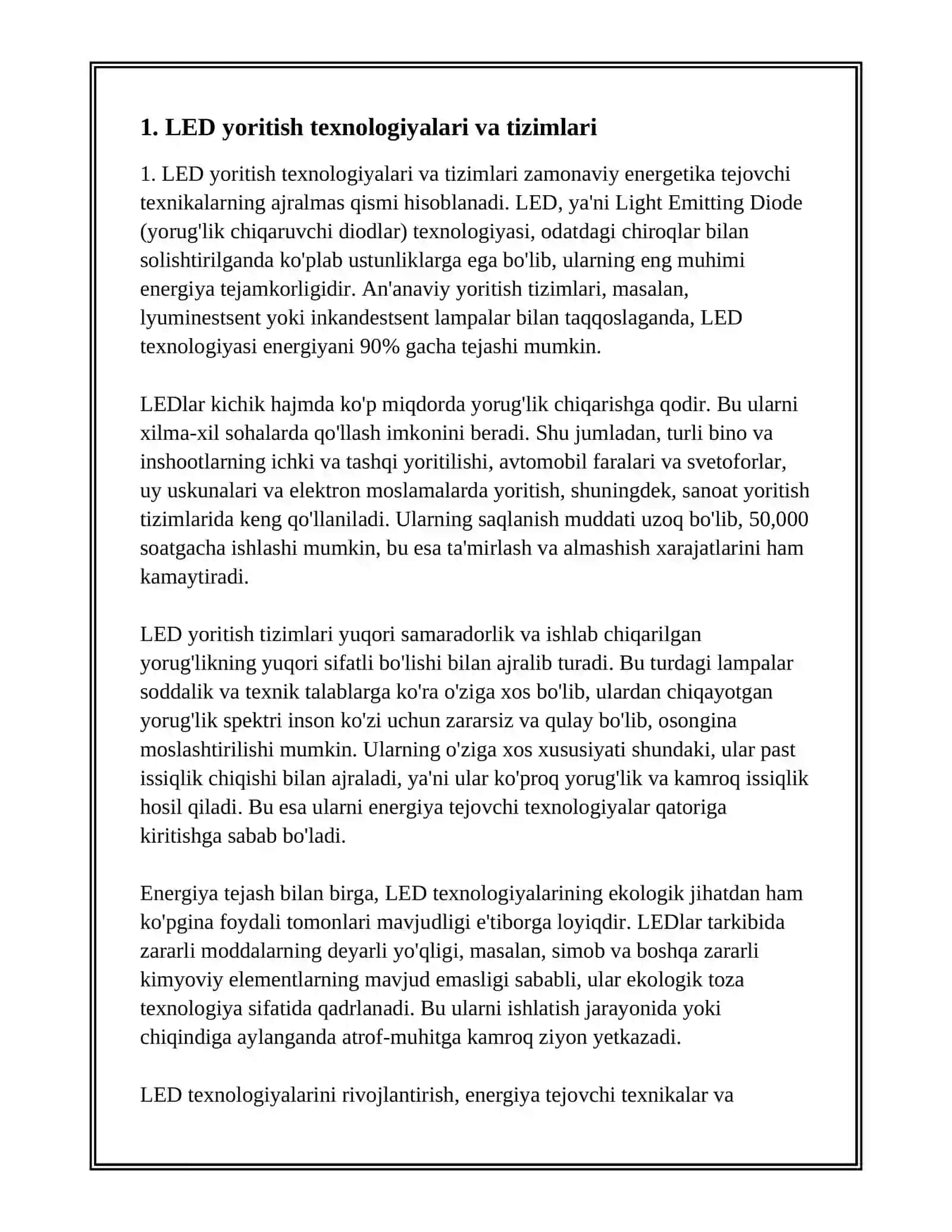 ENERGIYA TEJOVCHI TEHNIKA, TEHNOLOGIYALAR 2
